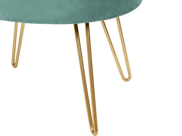 Förvaringspuff Pastell Mintgrön Sammet 42 x 42 x 44 cm Guld Metallben Klädsel Ottoman Fotpall Glamour Modern Design Vardagsrumstillbehör