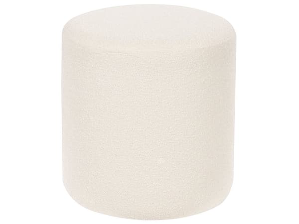Puff Hvit Bouclé 39 x 39 x 41 cm Rund form Trendy Moderne Fotskammel Stue Soverom