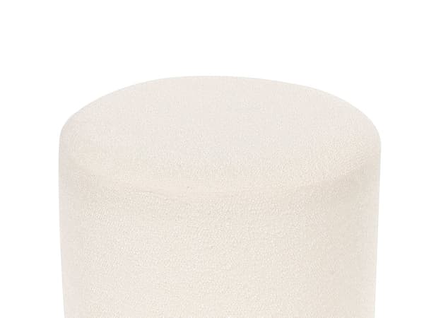 Puff Hvit Bouclé 39 x 39 x 41 cm Rund form Trendy Moderne Fotskammel Stue Soverom
