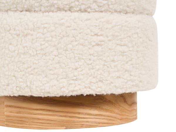 Puff Vit Teddy Bouclé Klädsel Fotpall Förvaring Vit Soft Touch Enfärgad Vardagsrum Sovrum