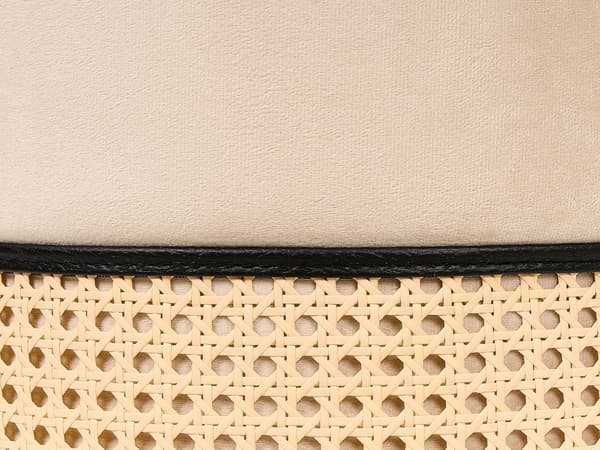 Puf Beige Velour Rund Siddepuf i Stof Multifunktionel Fodskammel med Fransk Flet Indendørs Stue Børneværelse