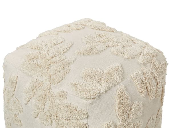 Rahi beige 50 x 50 cm puuvilla EPS-täyte neliö tuftattu lehtikuvio boho moderni