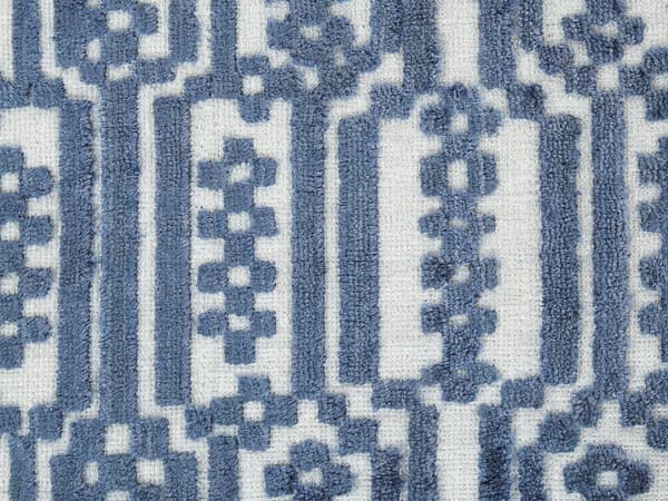 Puff Blå Polyester Viskose 50 x 50 x 50 cm EPS-fyll Mønster Bohemsk stil Stor gulvpute Stue Soverom