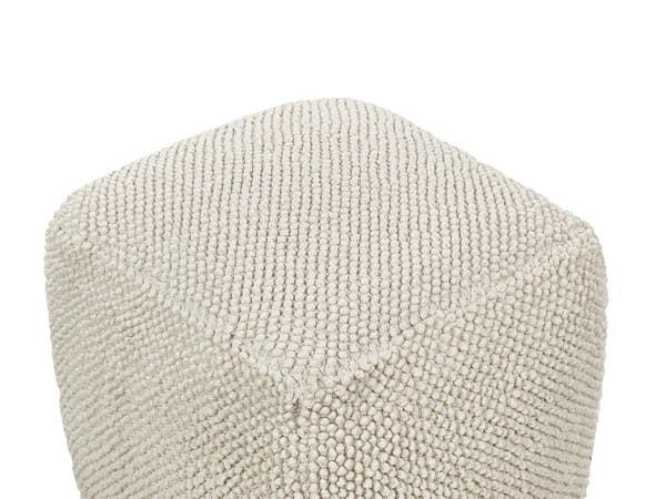 Puf Beige Bomuld 45 x 45 x 45 cm Ensfarvet Mønstret Firkantet Stof Sidde