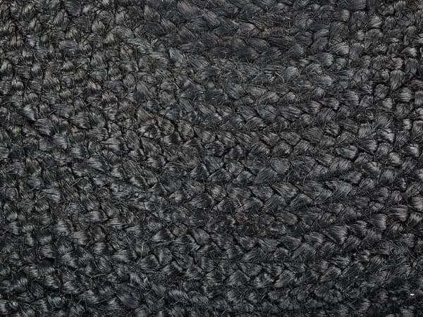 Pouffe Sort jutevævet ⌀ 50 cm EPS-fyld Rund osmannisk fodskammel i boho-stil