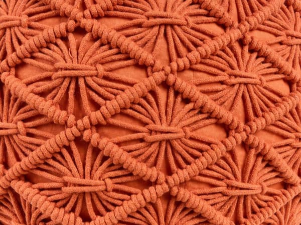 Puff Strikket Oransje bomull chunky heklet rund flettet fotskammel boho design stue dekorasjon sitteplasser