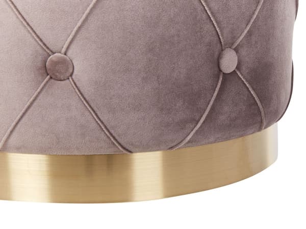 Sett med 2 puffer med oppbevaring Taupe Polyester Fløyel Gullfarget base Dekorative knapper Glamorøst design Dekorasjon Tilbehør Fotskammel