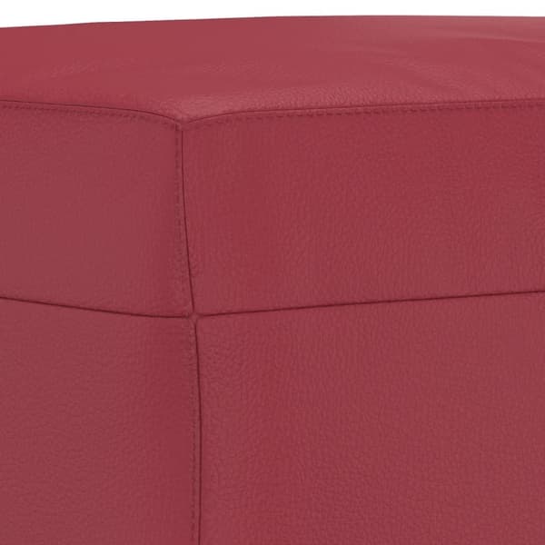 vidaXL fodskammel 70x55x41 cm kunstlæder vinrød