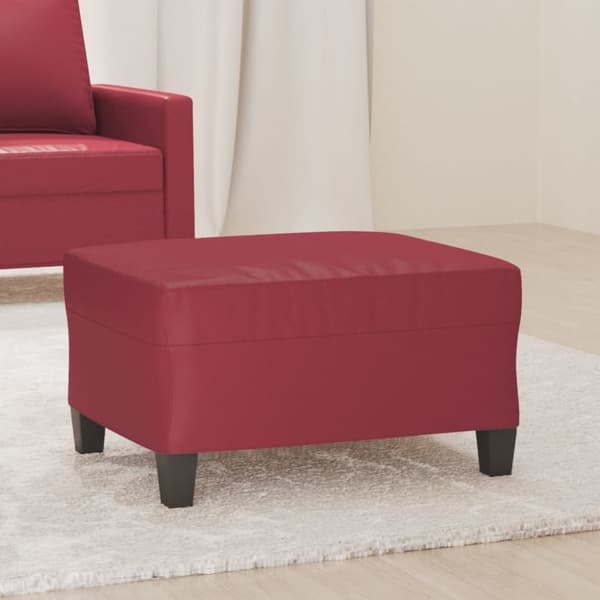 vidaXL fodskammel 70x55x41 cm kunstlæder vinrød