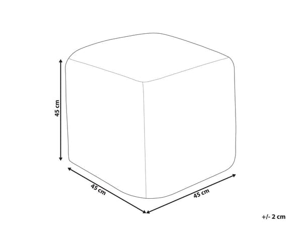 Puff Beige Bomull 45 x 45 x 45 cm Ensfarget Mønstret Firkantet Stoff Sittepute