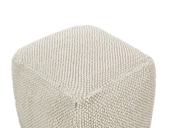 Puff Beige Bomull 45 x 45 x 45 cm Ensfarget Mønstret Firkantet Stoff Sittepute