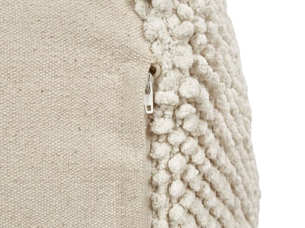 Puff Beige Bomull 45 x 45 x 45 cm Ensfarget Mønstret Firkantet Stoff Sittepute