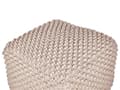 Miniatyrbild 4 av 6: Puff Ottoman Fotpall Taupe Beige 50 x 50 x 35 cm Handvävd Bomullspärlor Fyllning Fyrkant
