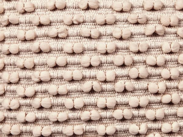 Puff Ottoman Fotpall Taupe Beige 50 x 50 x 35 cm Handvävd Bomullspärlor Fyllning Fyrkant