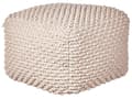 Miniatyrbild 1 av 6: Puff Ottoman Fotpall Taupe Beige 50 x 50 x 35 cm Handvävd Bomullspärlor Fyllning Fyrkant