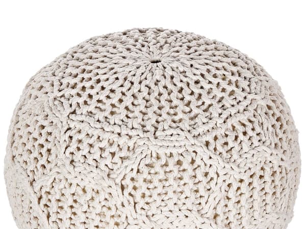 Rahi vaalea beige 50 x 50 cm puuvilla pallorahi makramee pyöreä EPS-rakeet boho