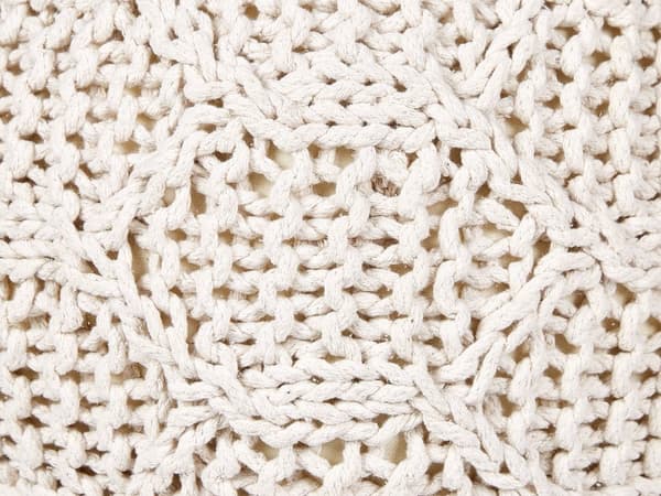 Rahi vaalea beige 50 x 50 cm puuvilla pallorahi makramee pyöreä EPS-rakeet boho