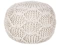 Pikkukuva 1 / 5: Rahi vaalea beige 50 x 50 cm puuvilla pallorahi makramee pyöreä EPS-rakeet boho