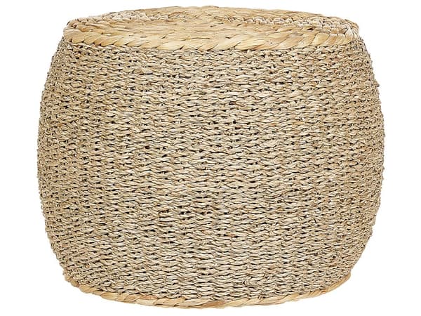 Rahi luonnonväri 40 x 40 cm meriruoho vesihyasintti pyöreä käsintehty vaahtomuovitäyte boho