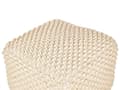 Miniatyrbilde 4 av 6: Puff Ottoman Fotskammel Taupe Beige 50 x 50 x 35 cm Håndvevd Bomullsperler Fylling Kvadratisk