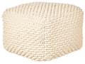 Miniatyrbilde 1 av 6: Puff Ottoman Fotskammel Taupe Beige 50 x 50 x 35 cm Håndvevd Bomullsperler Fylling Kvadratisk