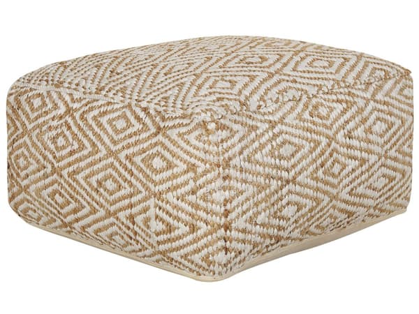 Rahi beige valkoinen 60 x 60 cm juutti polyesteri neliö abstrakti kuvio boho