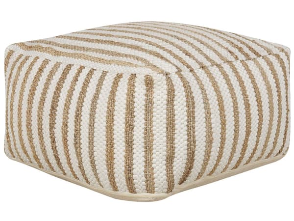 Rahi beige valkoinen 60 x 60 cm juutti polyesteri neliö abstrakti raitakuvio boho