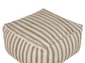 Miniatyrbilde 4 av 6: Sittepuff Beige og Hvit 60 x 60 x 30 cm Jute Polyester Bomull Abstrakt Mønster Kvadratisk Sittepuff i Stoff