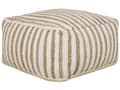 Miniatyrbilde 1 av 6: Sittepuff Beige og Hvit 60 x 60 x 30 cm Jute Polyester Bomull Abstrakt Mønster Kvadratisk Sittepuff i Stoff