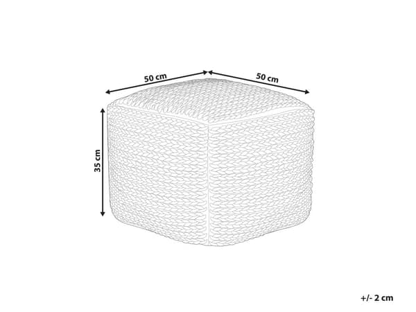 Puff Beige Bomull 50 x 50 x 35 cm EPS-kuler Vevd trekk Bohemsk stil Gulvpute Tilbehør