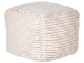 Miniatyrbilde 1 av 6: Puff Beige Bomull 50 x 50 x 35 cm EPS-kuler Vevd trekk Bohemsk stil Gulvpute Tilbehør