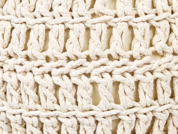 Puff Beige Bomull ø 40 cm Rund form EPS-kuler Bohemsk stil Håndlaget Gulvpute Tilbehør