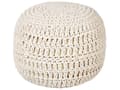 Miniatyrbilde 1 av 5: Puff Beige Bomull ø 40 cm Rund form EPS-kuler Bohemsk stil Håndlaget Gulvpute Tilbehør