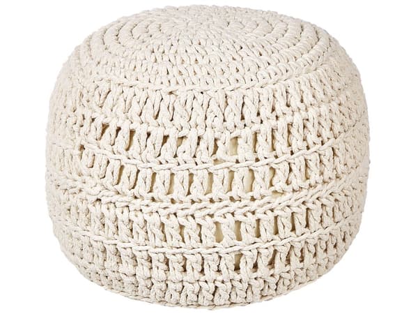 Rahi beige 40 x 40 puuvilla pyöreä käsinkudottu luonnollinen EPS-täyte boho