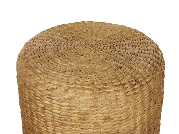 Sittpuff Naturlig Ljus Vattenhyacint 40 cm Frigolit Fyllning Schäslong Boho Stil