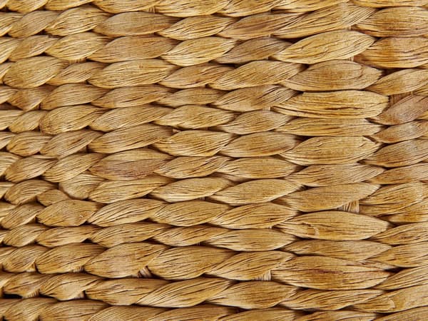 Sittpuff Naturlig Ljus Vattenhyacint 40 cm Frigolit Fyllning Schäslong Boho Stil