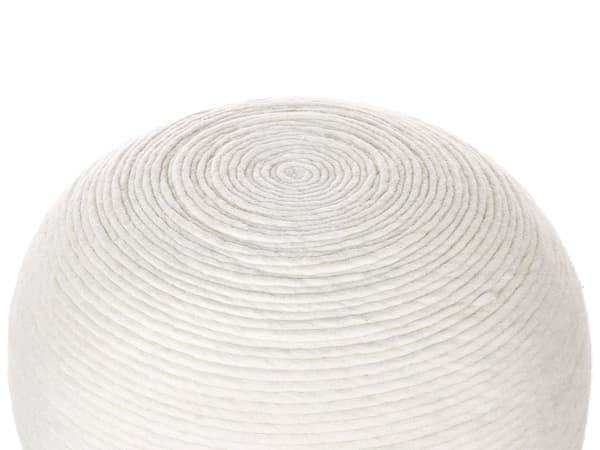 Pouf Vit Ull EPS-Fyllning Rund ø 50 cm Fotpall Handvävd Boho-stil Vardagsrum Sovrum