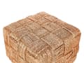Miniatyrbillede 4 af 5: Beige jutepuf 50 x 50 x 35 cm flettet firkantet fodskammel boho lounge