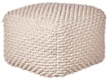Miniatyrbillede 1 af 6: Puf Taupe Bomuld 50 x 50 cm Stor Firkantet Gulvpude til Soveværelset Boho Strikket Siddepuf til Entre Tilbehør Sofapuf