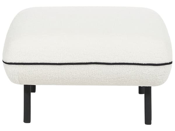 Rahi valkoinen bukleekangas verhoiltu metallijalat 68 x 68 x 42 cm neliö retro glamour tyyli