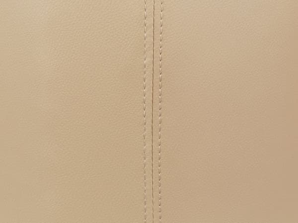 Beige øko-læderpuf 40 x 38 cm med opbevaring til glamour-stuen