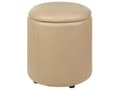 Miniatyrbillede 1 af 7: Beige øko-læderpuf 40 x 38 cm med opbevaring til glamour-stuen