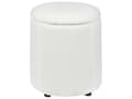 Miniatyrbillede 4 af 8: Hvid bouclé-puf 40 x 38 cm med opbevaring til glamour-stuen