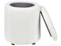 Miniatyrbillede 5 af 8: Hvid bouclé-puf 40 x 38 cm med opbevaring til glamour-stuen