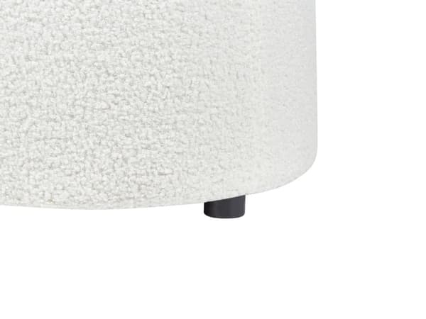 Hvid bouclé-puf 40 x 38 cm med opbevaring til glamour-stuen