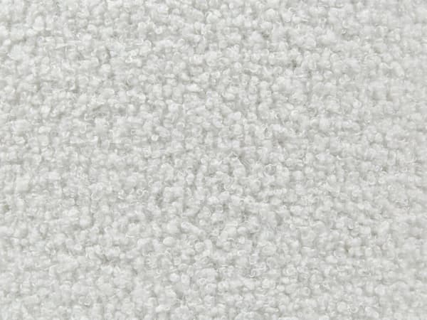 Hvid bouclé-puf 40 x 38 cm med opbevaring til glamour-stuen