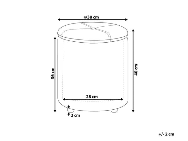 Lyserød polstret puf 40 x 38 cm med opbevaring til glamour-stuen