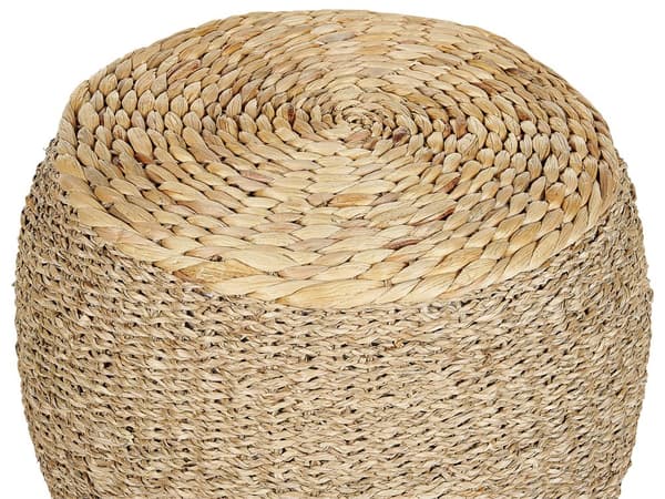 Puff Ljus Sjögräs Vattenhyacint ⌀ 40 cm Frigolit Fyllning Pall Boho-stil Vardagsrum Sovrum