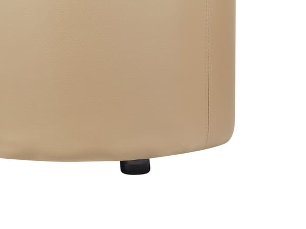 Puff Beige Kunstskinn 40 x 38 cm med oppbevaring Krakk Glamour