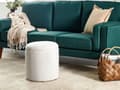Miniatyrbilde 2 av 8: Puff Off-White Boucle 40 x 38 cm med oppbevaringskrakk Glamour